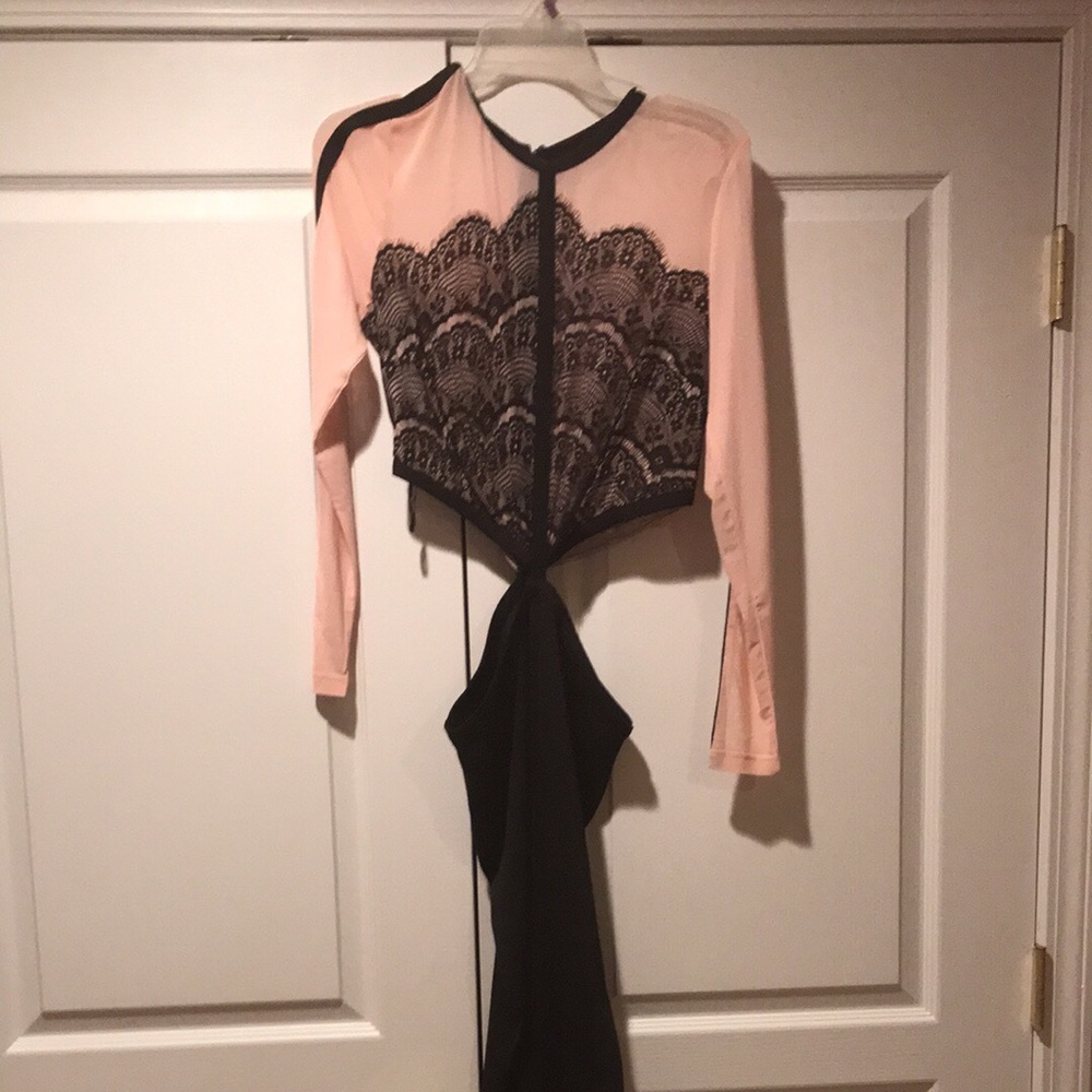 Misguided lace cutout jumpsuit